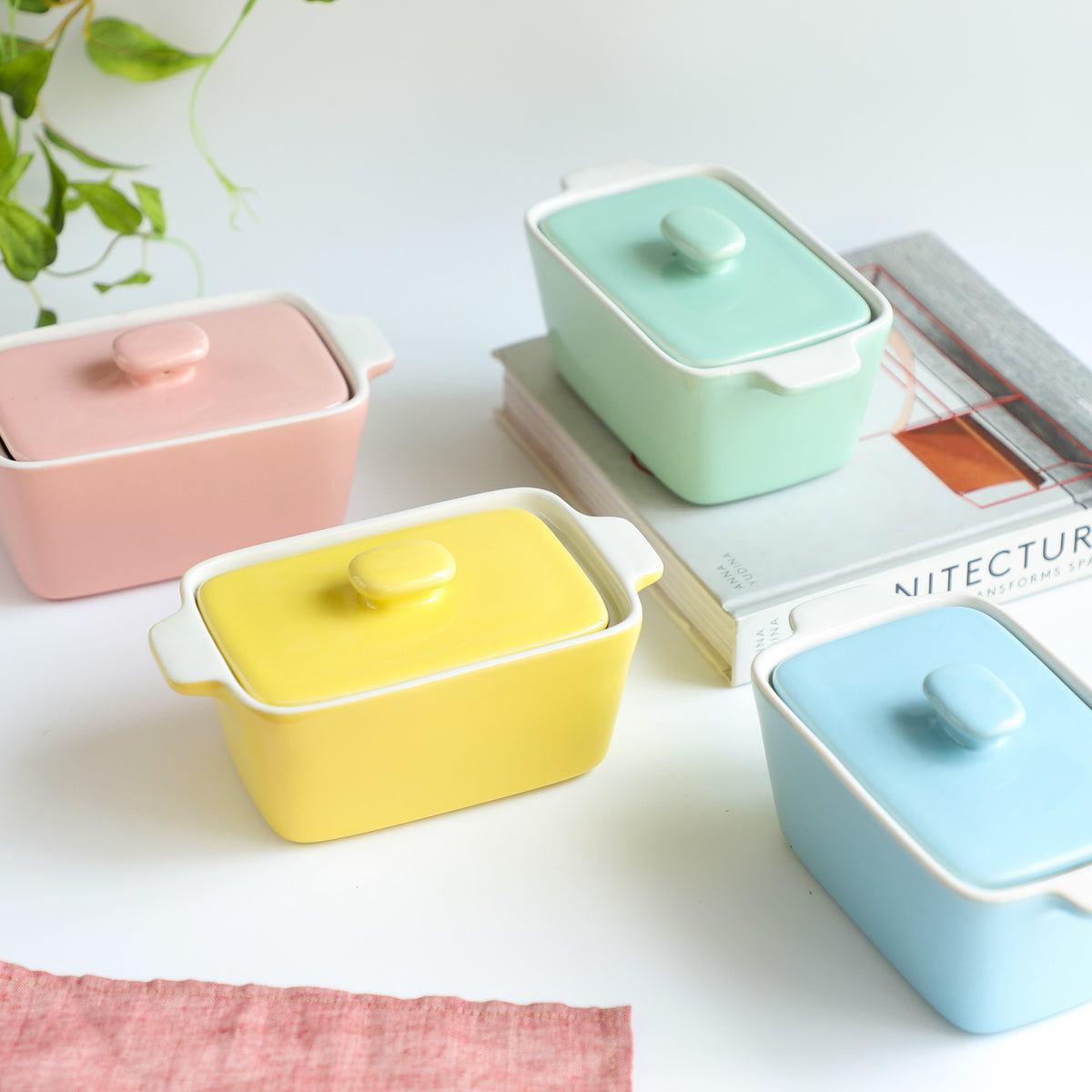 Ceramic Pastel Bowl- Rectangle Nestasia