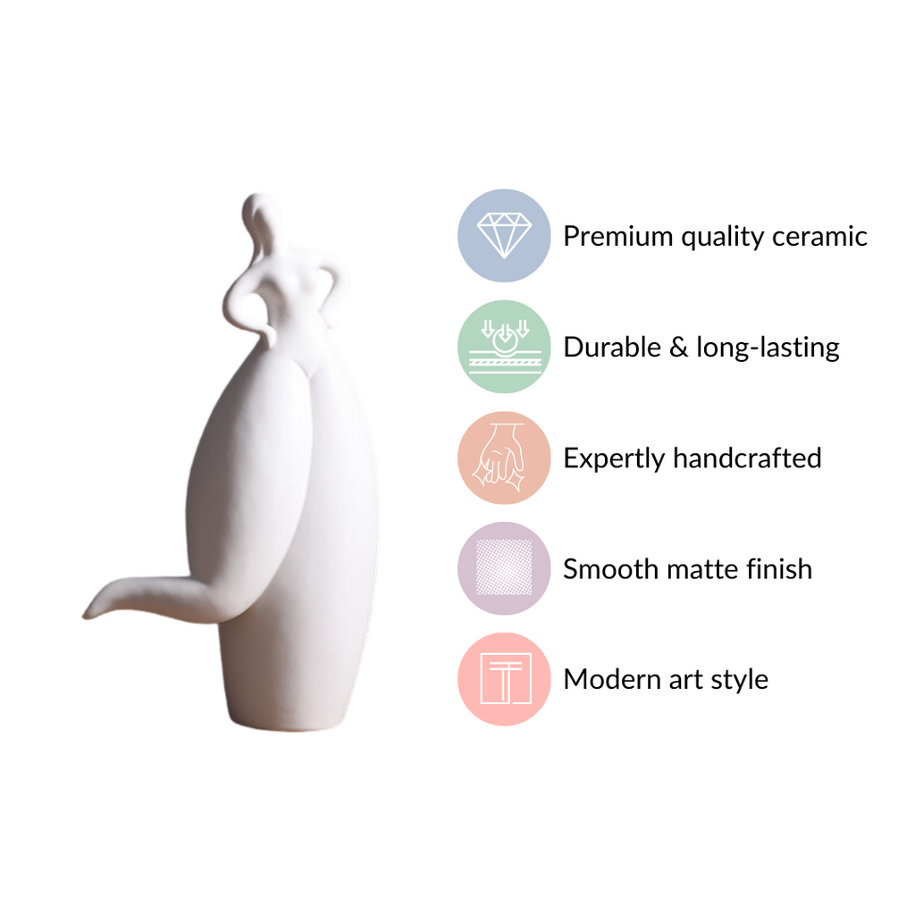 Dancing Girl Akimbo Ceramic Showpiece Nestasia