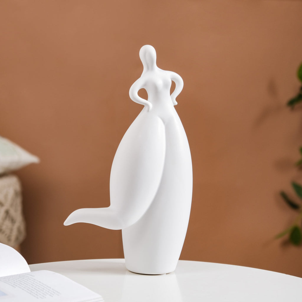 Dancing Girl Akimbo Ceramic Showpiece Nestasia