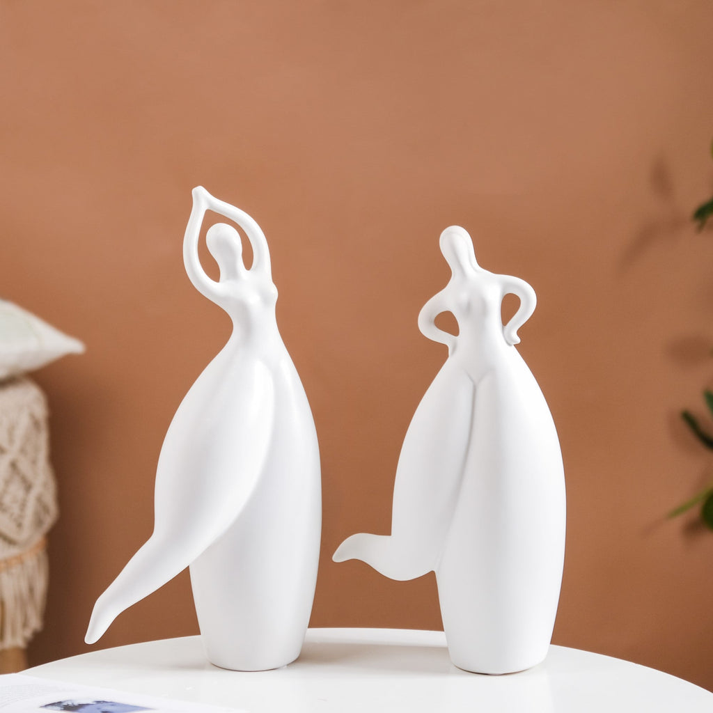 Dancing Girl Akimbo Ceramic Showpiece Nestasia