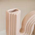 Nordic Wavy Ceramic Vase Beige Nestasia