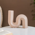 Nordic Wavy Ceramic Vase Beige Nestasia