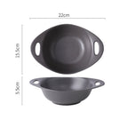 Modern Serving Bowl With Handle Grey Small Nestasia