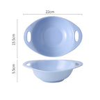 Modern Serving Bowl With Handle Blue Small Nestasia