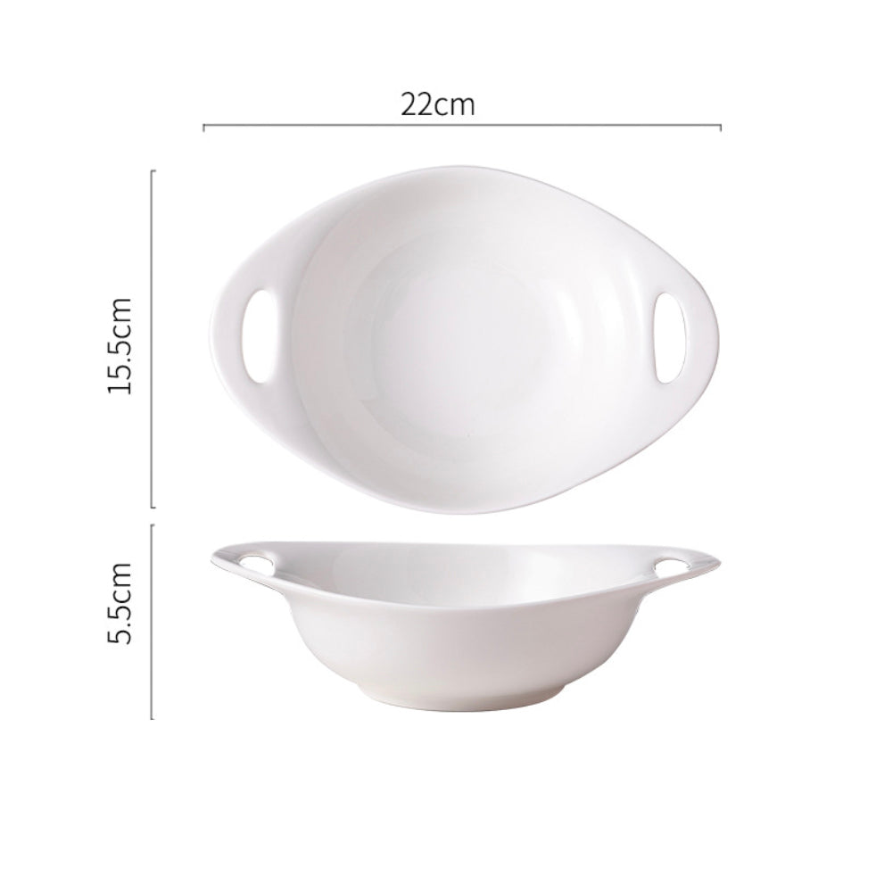 Modern Serving Bowl With Handle White Small Nestasia