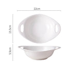Modern Serving Bowl With Handle White Small Nestasia