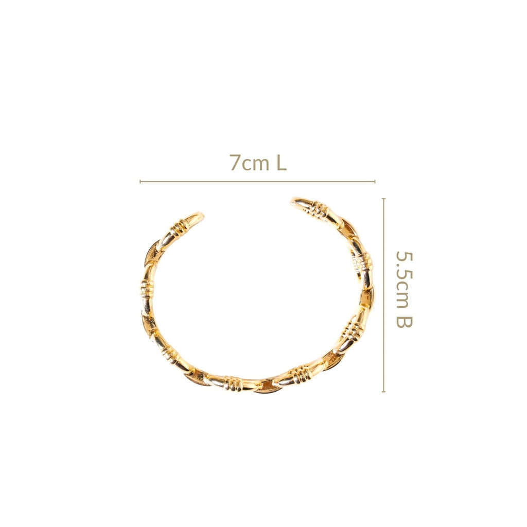 Chain Link Gold Cuff Bracelet Nestasia