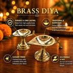Brass Paan Aarti Diya With Handle (2 Inch) Vedansh Craft