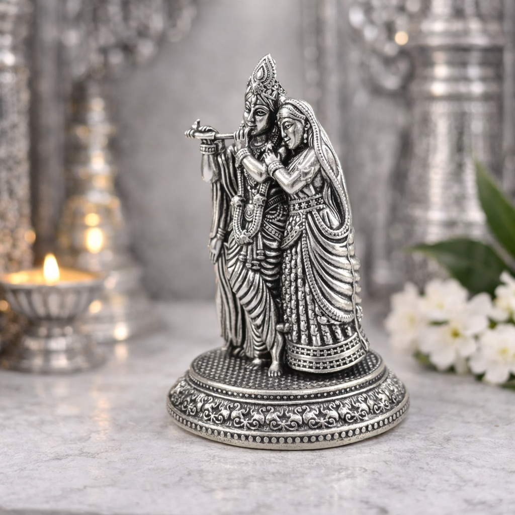 Brass Lightweight Standing Radha Krishna Idol Vedansh Craft