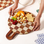 Serve And Slice Atelier Round Checkered Cheese Platter 30cm Nestasia