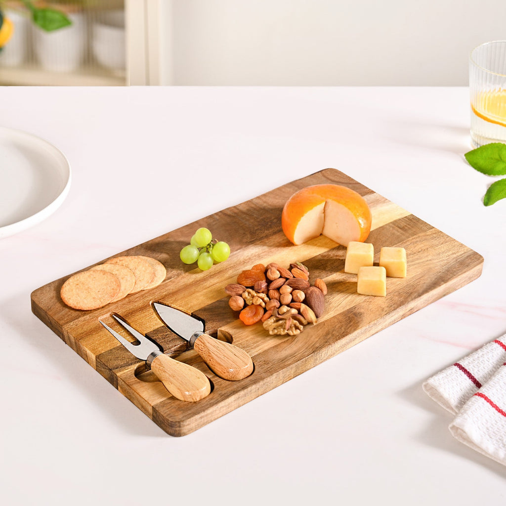 Cheese Board With Cheese Knife And Fork Nestasia