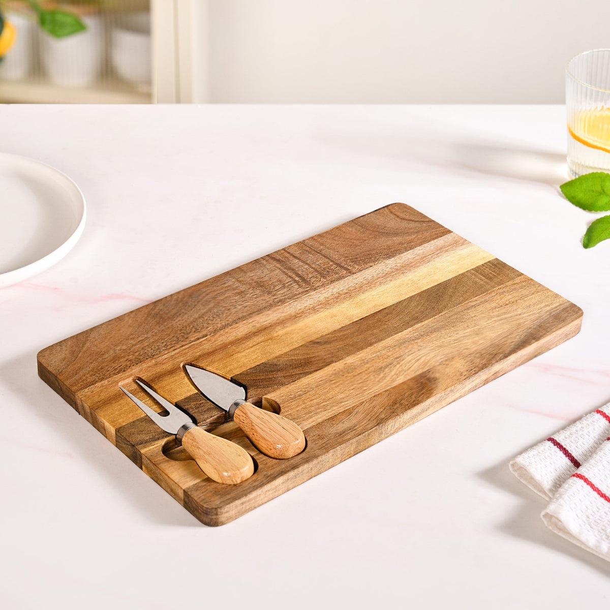 Cheese Board With Cheese Knife And Fork Nestasia