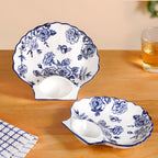 Chinoiserie Blue Ceramic Section Plates Set Of 2 Nestasia