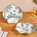 Chinoiserie Green Ceramic Section Plates Set Of 2 Nestasia