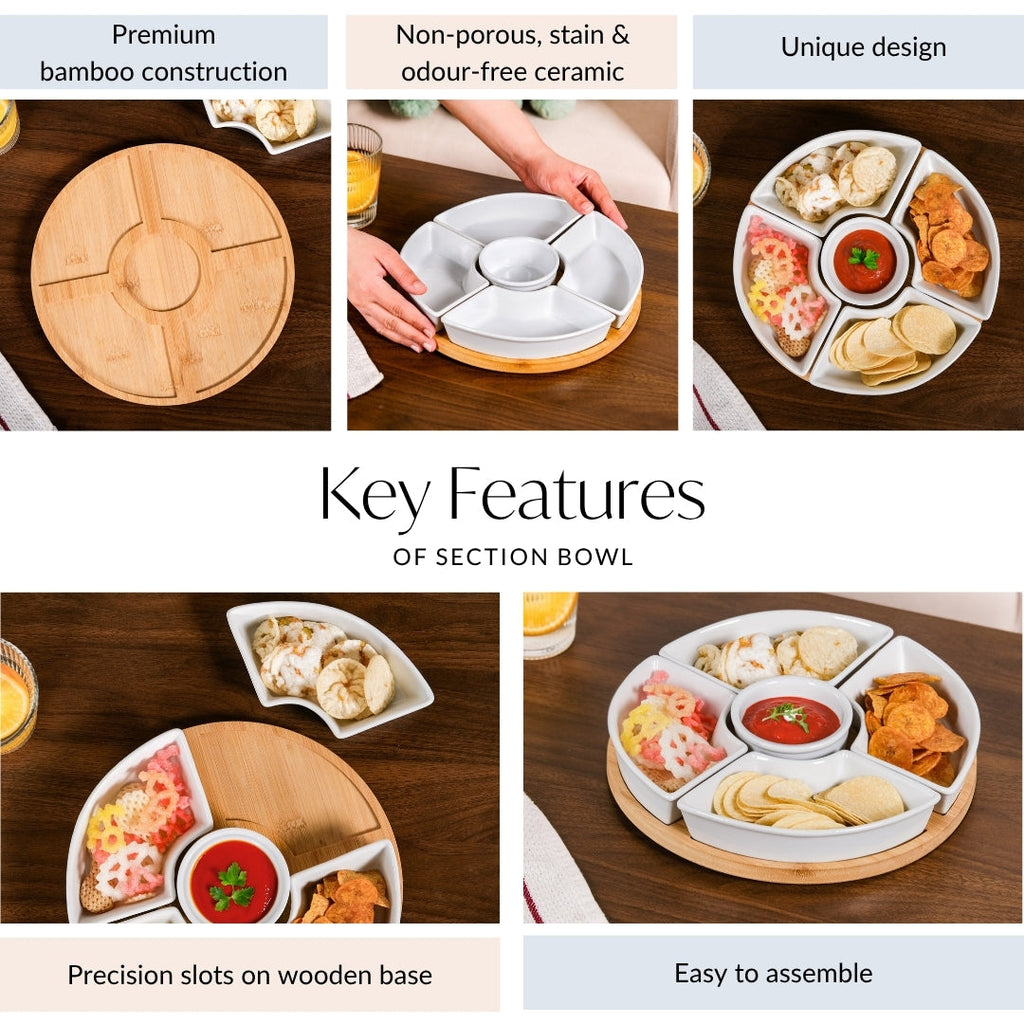 Chip And Dip White Ceramic Platter Nestasia