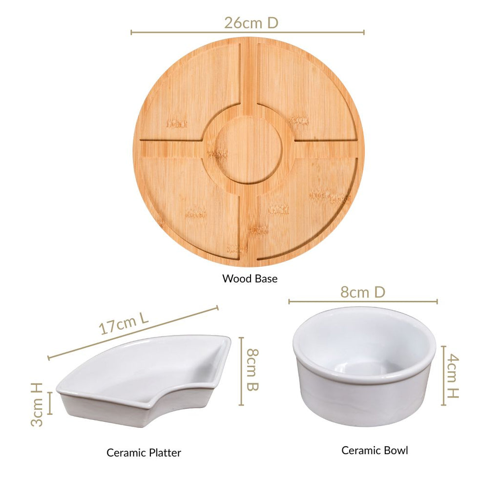 Chip And Dip White Ceramic Platter Nestasia