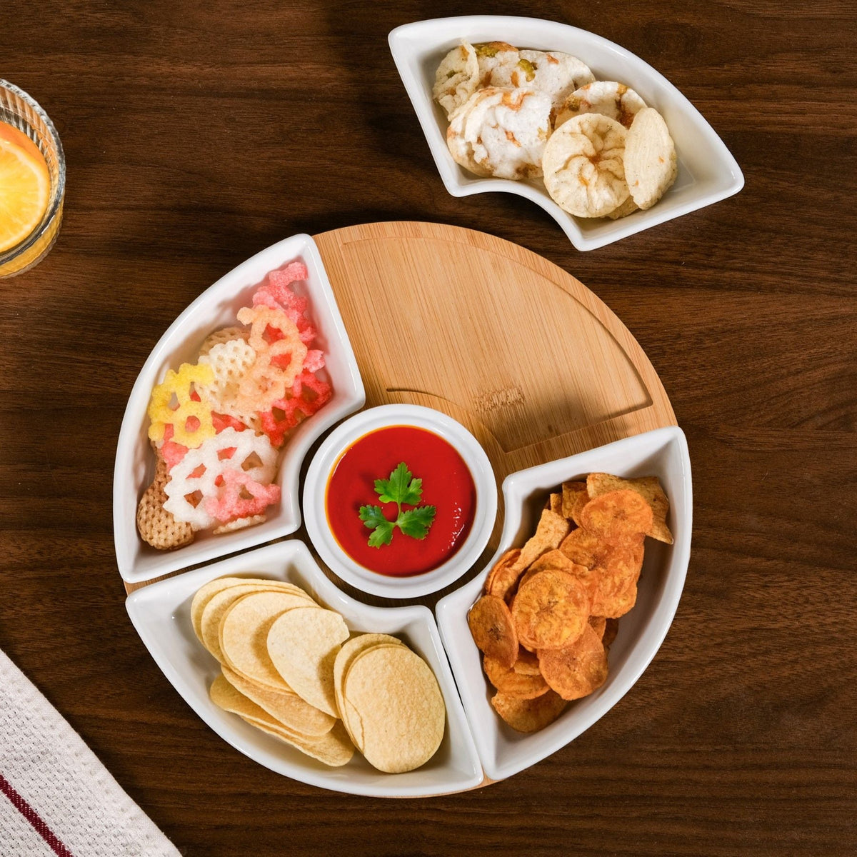 Chip And Dip White Ceramic Platter Nestasia