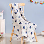 Chirpy Bluebird Knitted Cotton Throw For Toddlers 102x76cm Nestasia