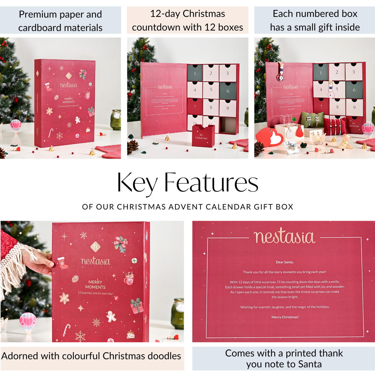 Christmas Advent Calendar Gift Box With 12 Gifts Nestasia