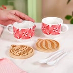 Hot Chocolate Cup Spoon And Coaster Gift Set Of 6 Nestasia