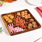 Christmas Tree Acacia Wood Serving Platter 30x30cm Nestasia