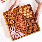 Christmas Tree Acacia Wood Serving Platter 30x30cm Nestasia