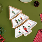 Nutcracker Tree Sectioned Platter Set Of 4 Nestasia
