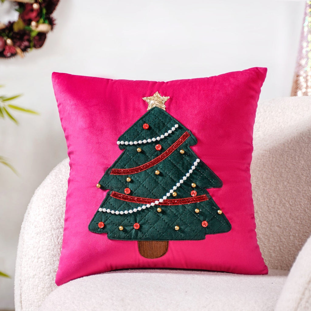 Christmas Tree Velvet Cushion Cover 40x40cm Nestasia