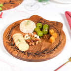 Christmas Wreath Acacia Serving Platter 30x29cm Nestasia