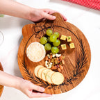 Christmas Wreath Acacia Serving Platter 30x29cm Nestasia