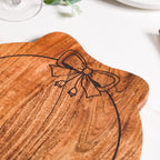 Christmas Wreath Acacia Serving Platter 30x29cm Nestasia