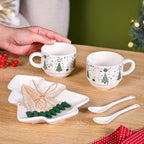 Christmas Cups Spoon Tree Platter Picks Gift Set Nestasia