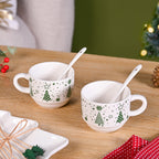 Christmas Cups Spoon Tree Platter Picks Gift Set Nestasia