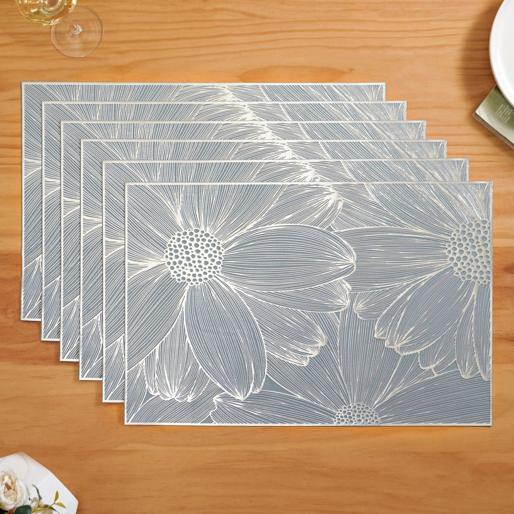 Chrome Blossom Table Mat Set Of 6 Nestasia