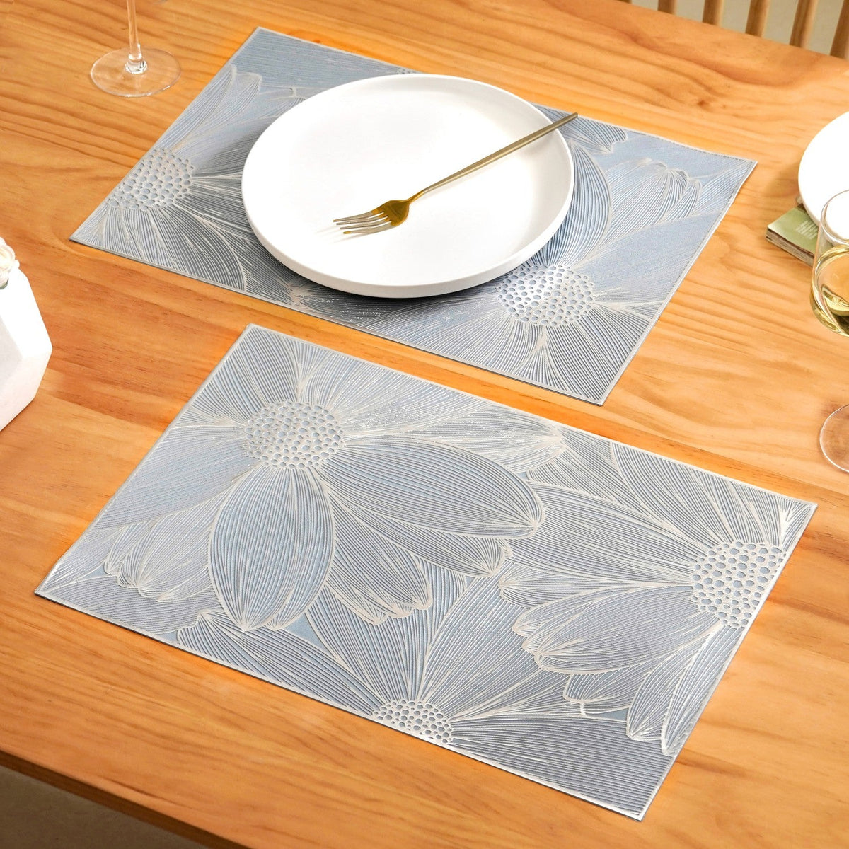 Chrome Blossom Table Mat Set Of 6 Nestasia