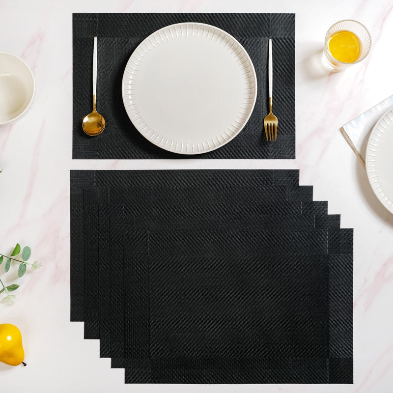 Classic Black Table Mat Set Of 6 Nestasia