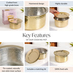 Pure Brass Patila With Lid 2000ml Nestasia