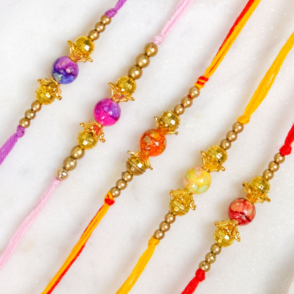 Set Of 5 Classic Rakhi Gift Pack for Brother Nestasia