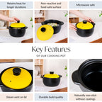 Limonelle Ceramic Cooking Casserole With Lid Flame Safe 2300ml Nestasia