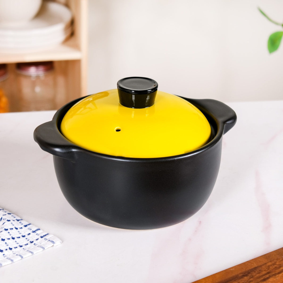 Limonelle Ceramic Cooking Casserole With Lid Flame Safe 2300ml Nestasia