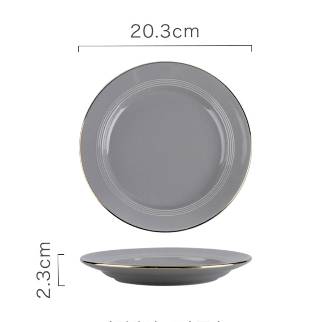 Ceramic Clay Snack Plate Grey 8 Inch Nestasia