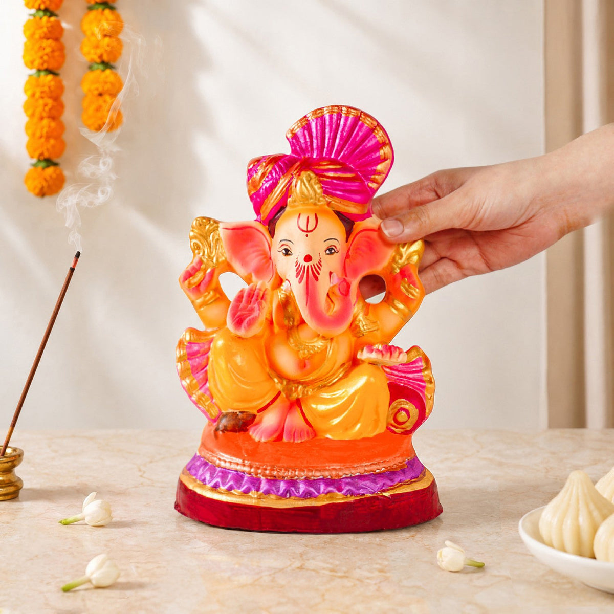 Clay Ecofriendly Ganesh Idol 27cm Nestasia