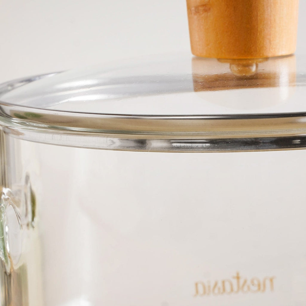Clear Borosilicate Glass Cooking Pot With Lid 1800ml Nestasia