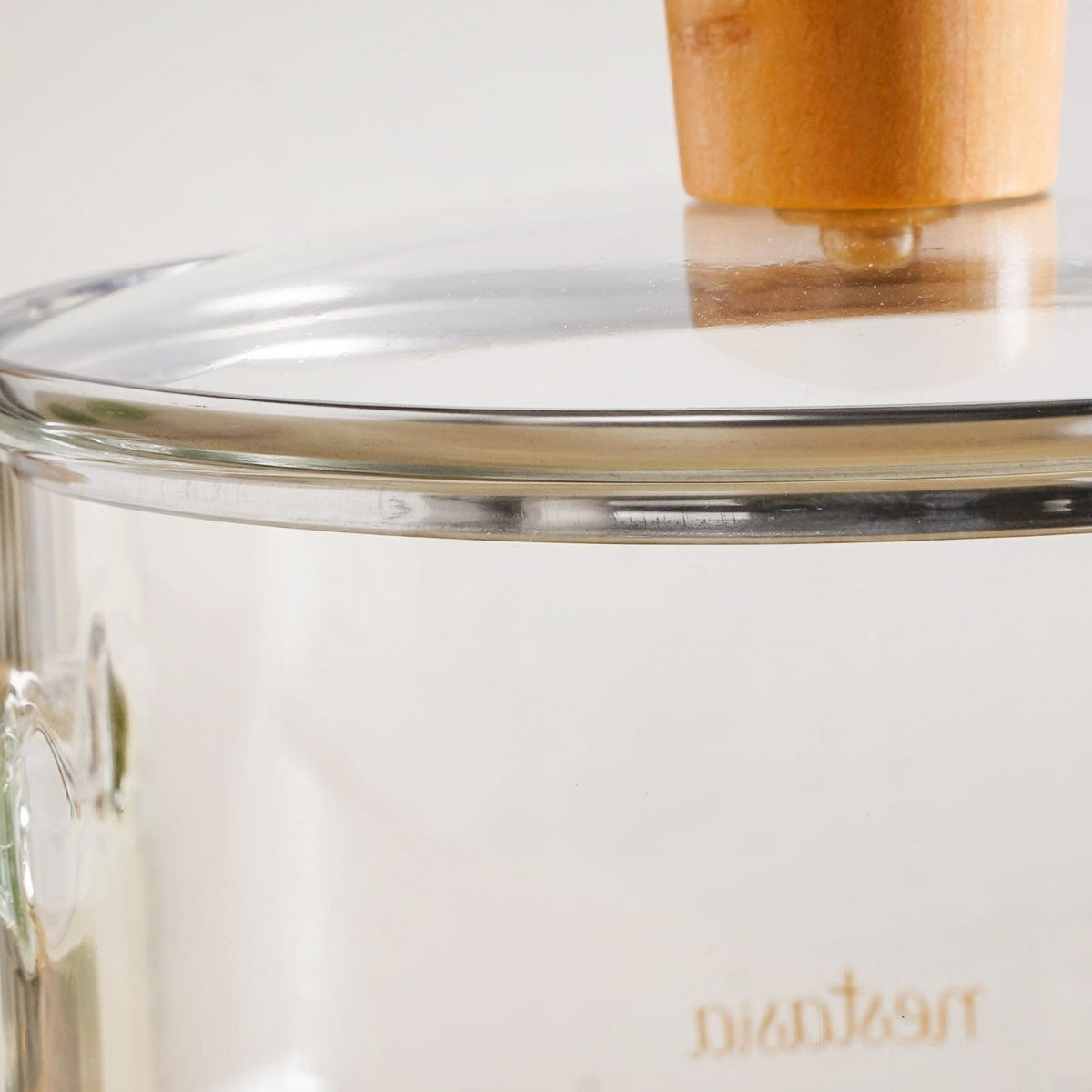 Clear Borosilicate Glass Cooking Pot With Lid 1800ml Nestasia