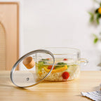 Clear Borosilicate Glass Cooking Pot With Lid 1800ml Nestasia