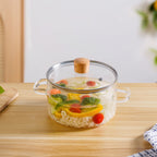 Clear Borosilicate Glass Cooking Pot With Lid 1800ml Nestasia