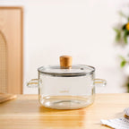 Clear Borosilicate Glass Cooking Pot With Lid 1800ml Nestasia