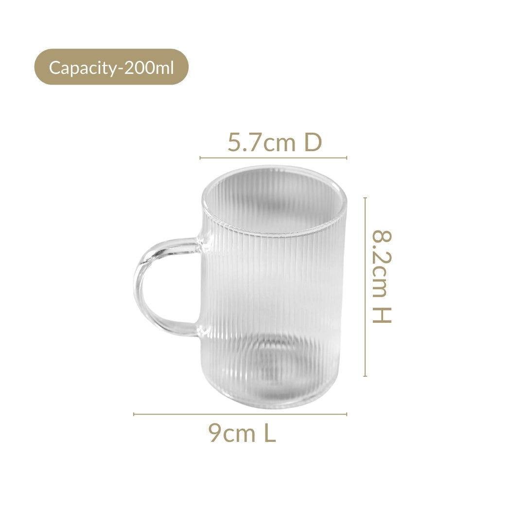Borosilicate Tea Cup Set of 12 Nestasia