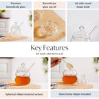 Glass Honey Jar with Dipper And Lid 300ml Nestasia