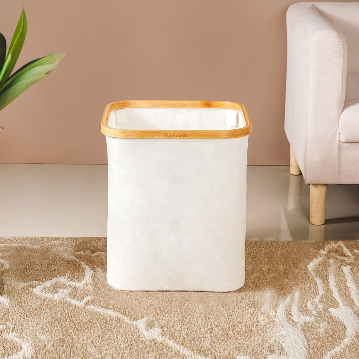 Minimalist Laundry Basket Off White Nestasia